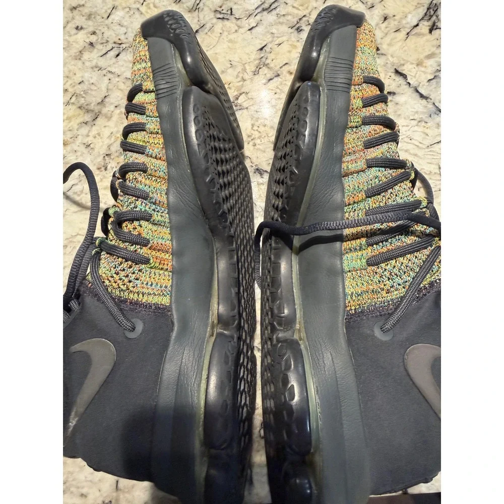 Men's Nike Zoom KD 9 Elite Multicolor Flyknit Black High Top Sneakers 873308-002
